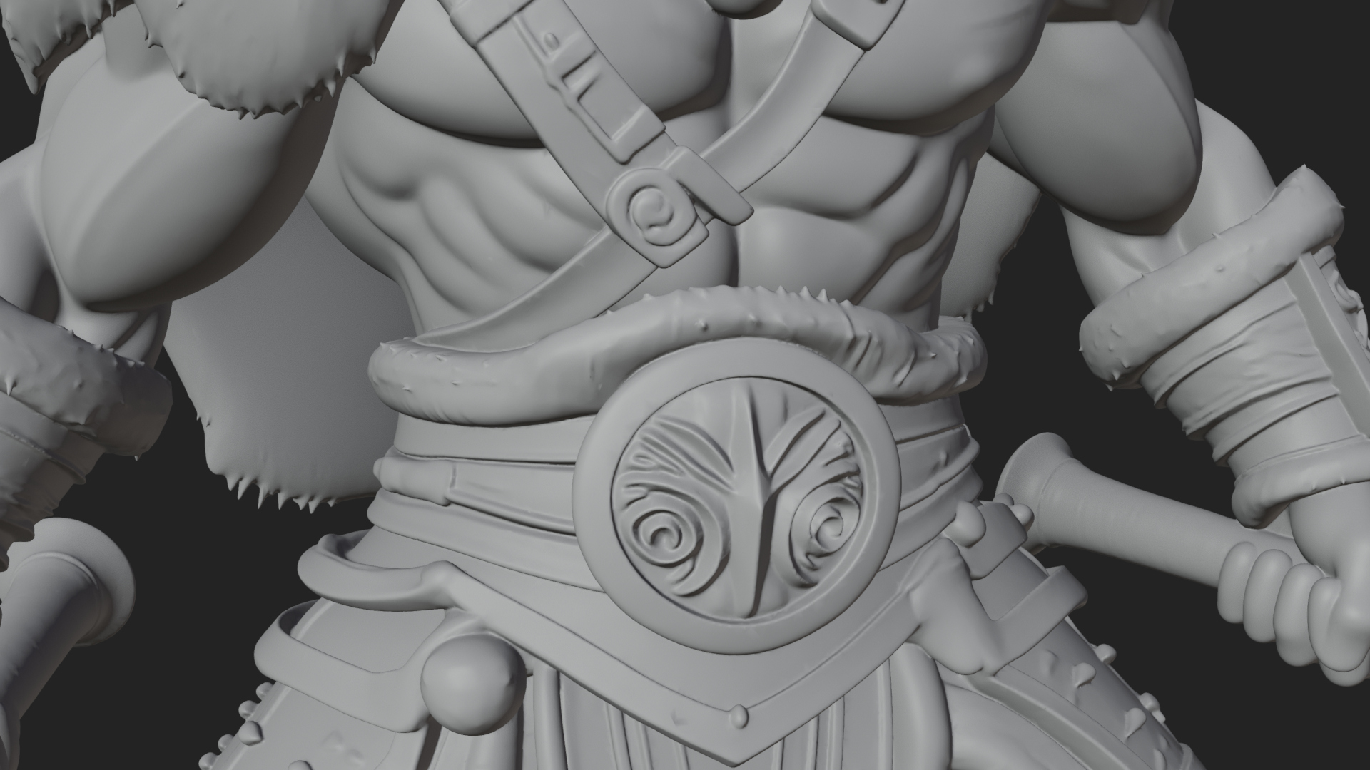 Barbarian Warlord Statue Design 8 3D Print Model 3D Model