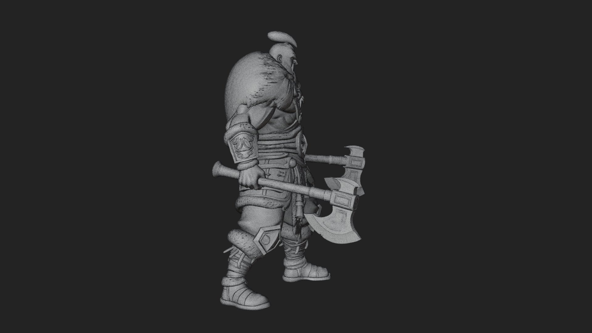 Barbarian Warlord Statue Design 8 3D Print Model 3D Model