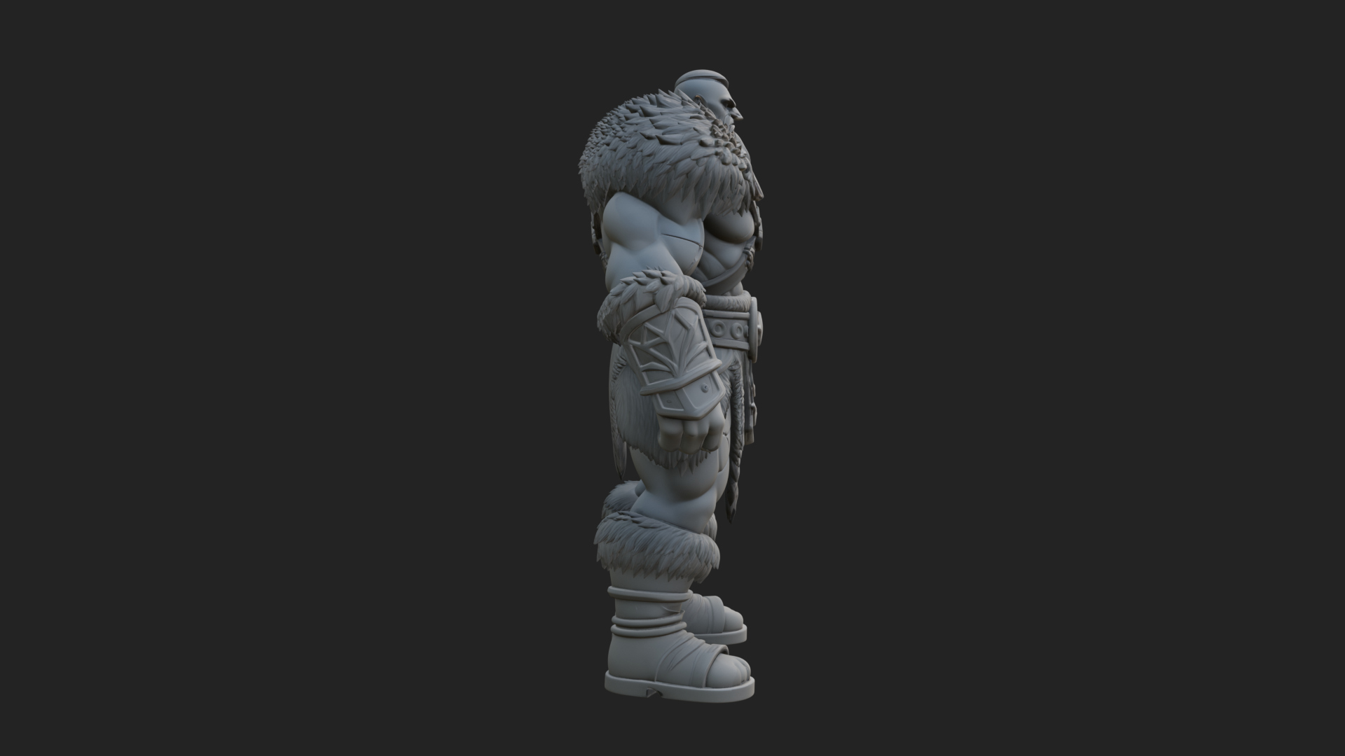 Barbarian Warlord Statue Design 9 3D Print Model 3D Model