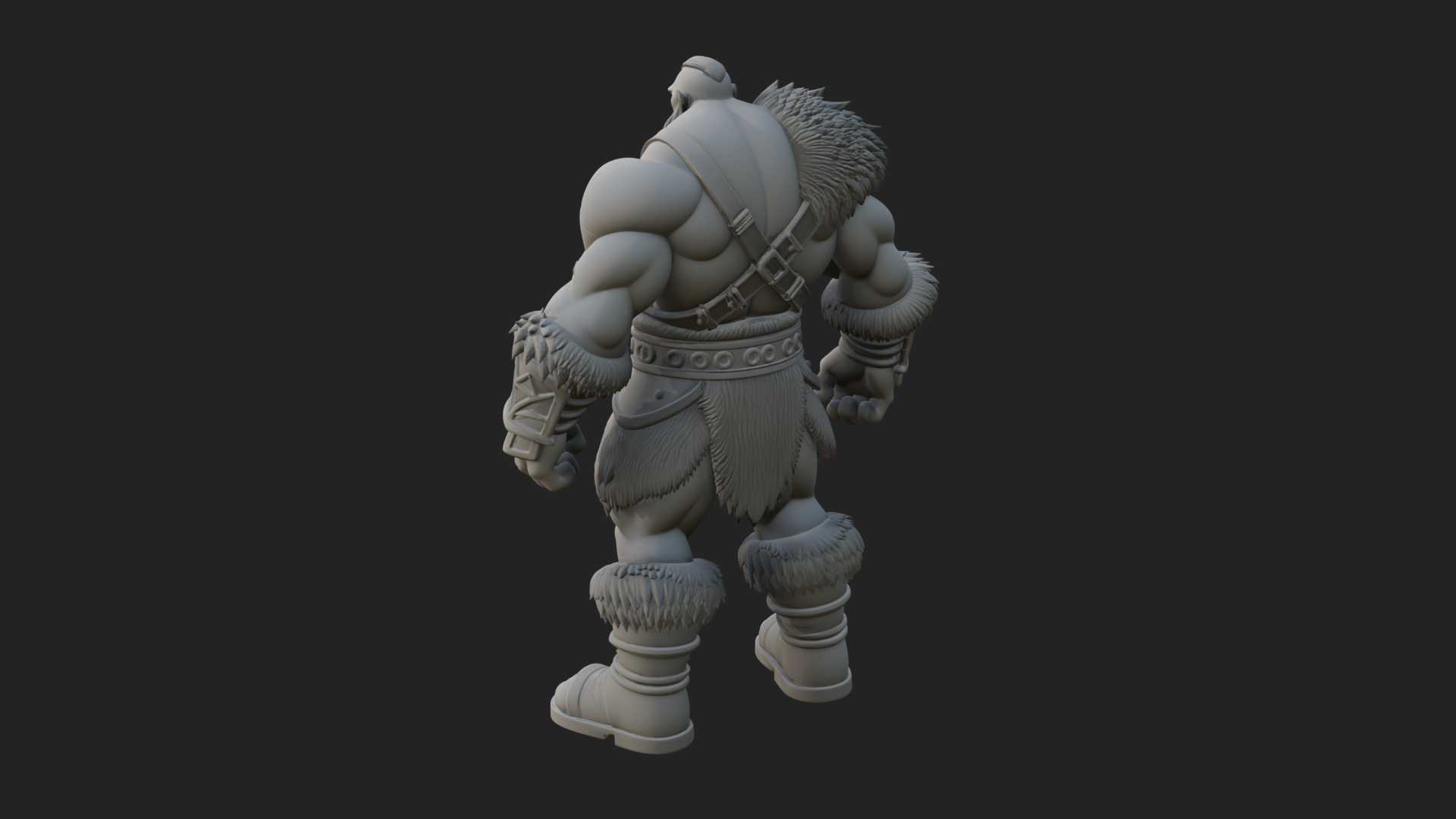 Barbarian Warlord Statue Design 9 3D Print Model 3D Model