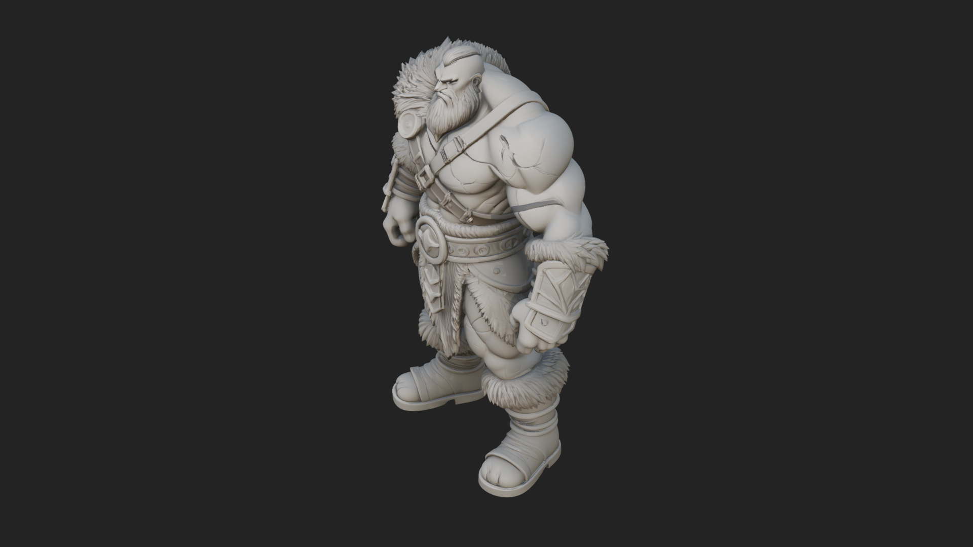 Barbarian Warlord Statue Design 9 3D Print Model 3D Model