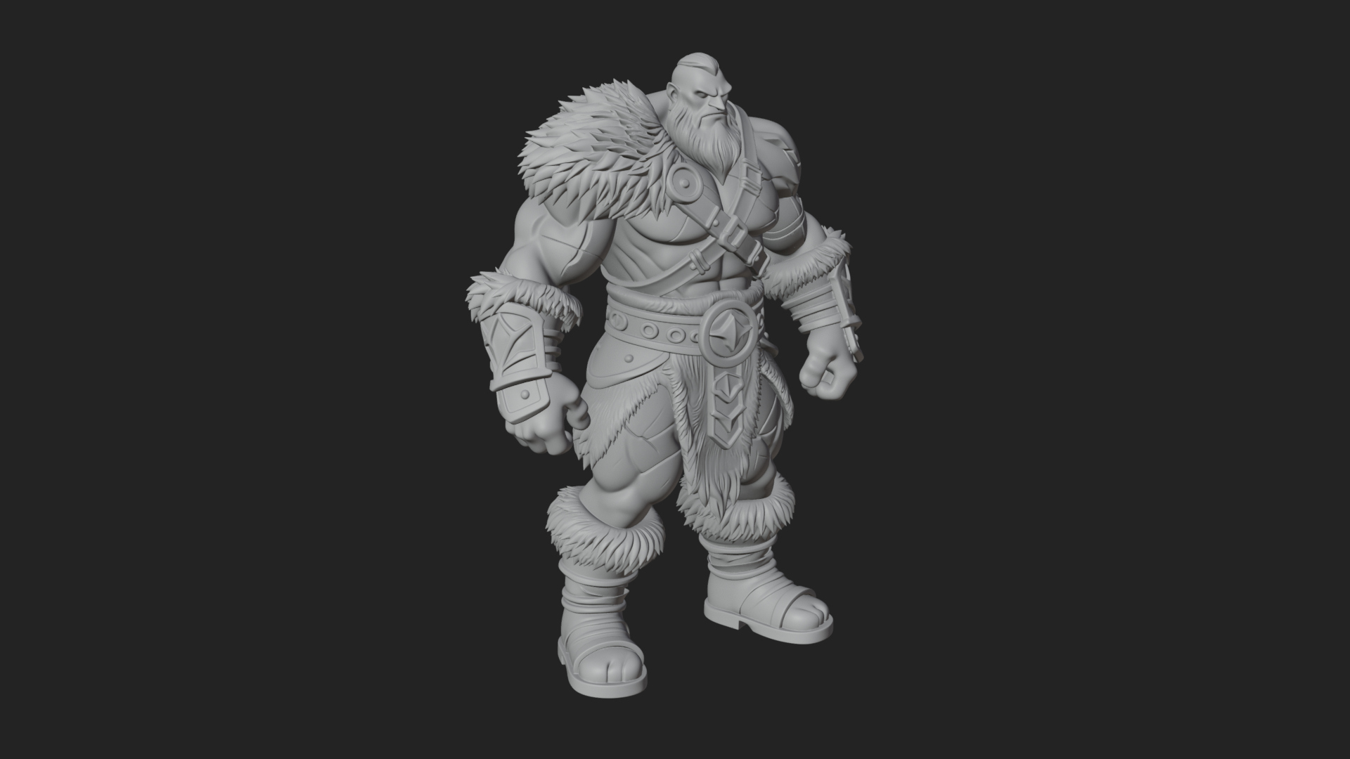 Barbarian Warlord Statue Design 9 3D Print Model 3D Model