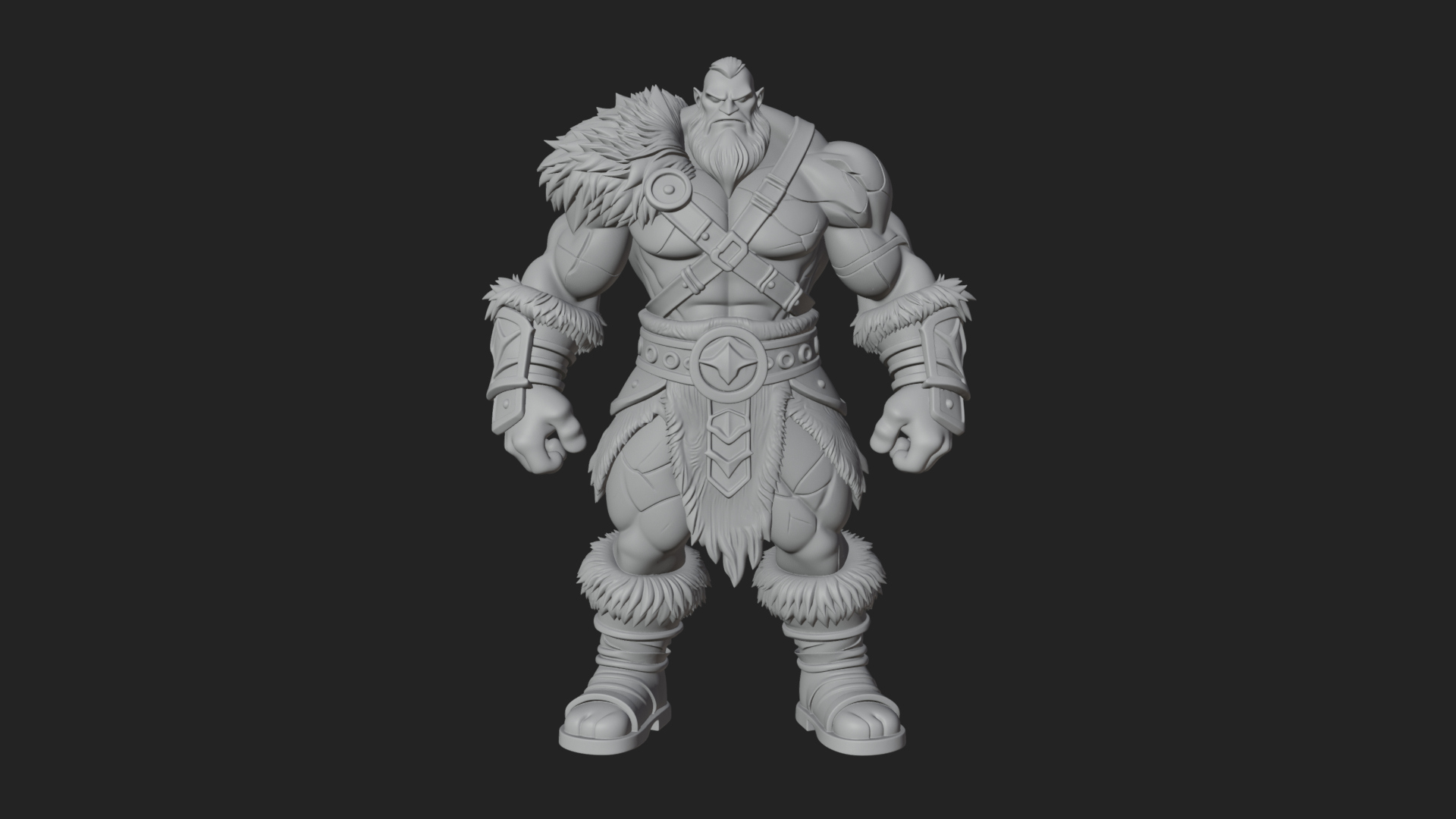 Barbarian Warlord Statue Design 9 3D Print Model 3D Model