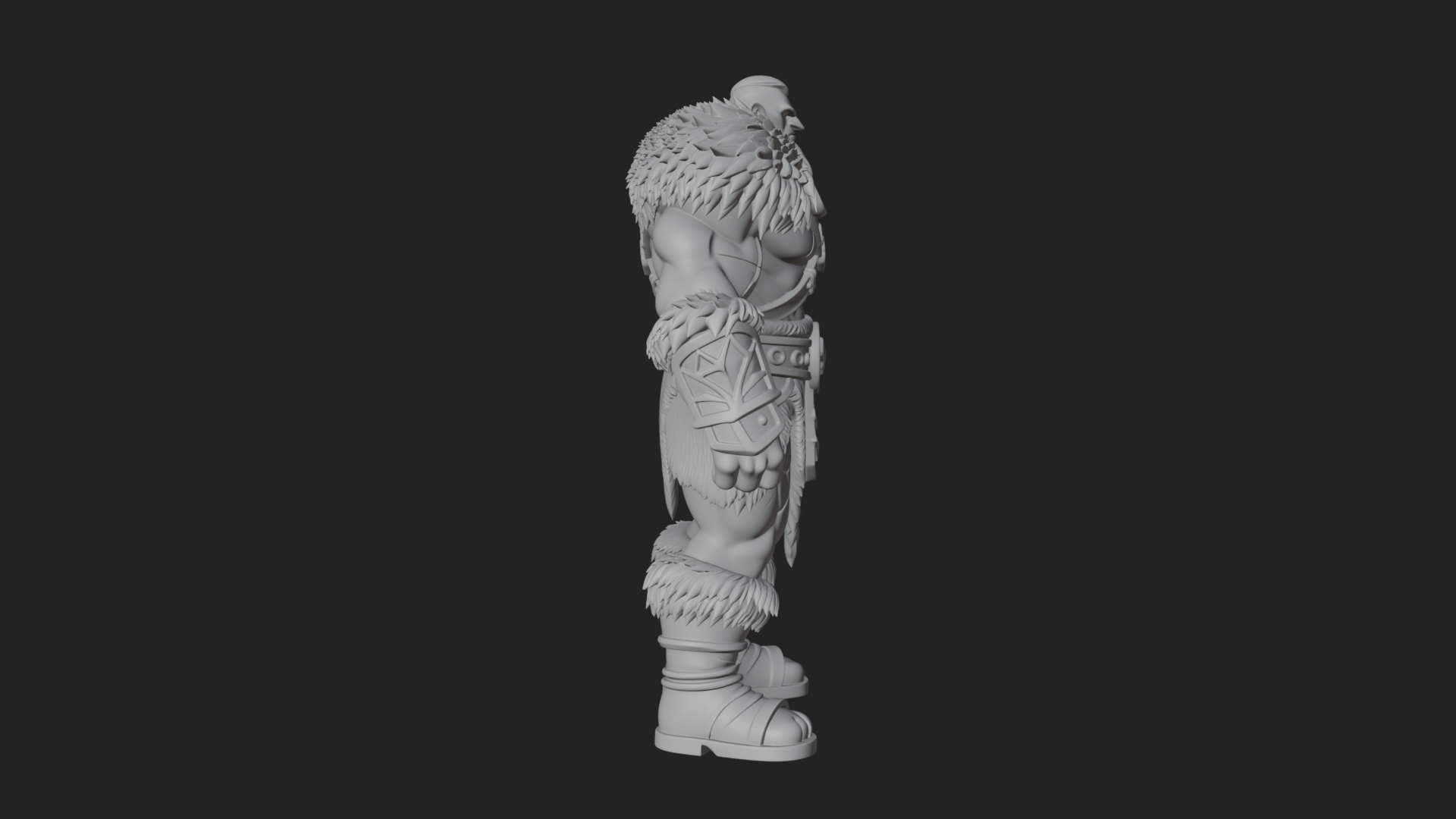 Barbarian Warlord Statue Design 9 3D Print Model 3D Model