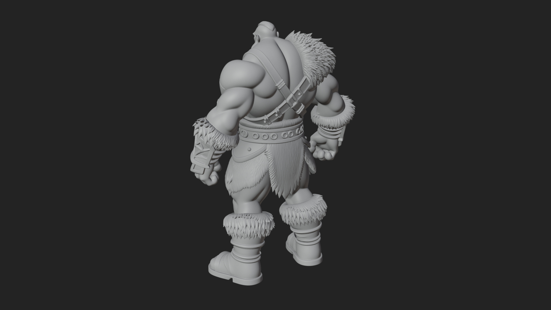 Barbarian Warlord Statue Design 9 3D Print Model 3D Model