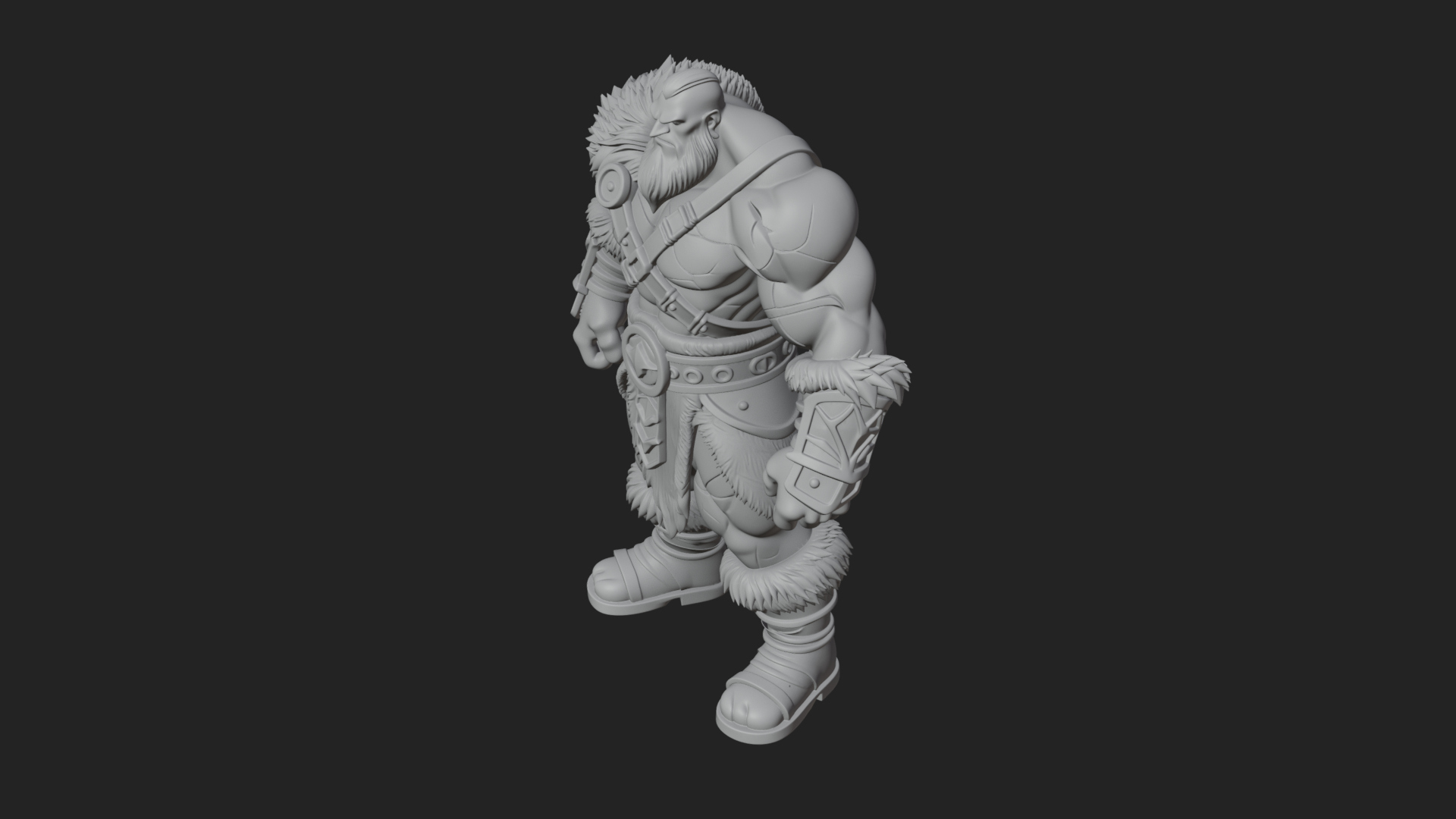 Barbarian Warlord Statue Design 9 3D Print Model 3D Model