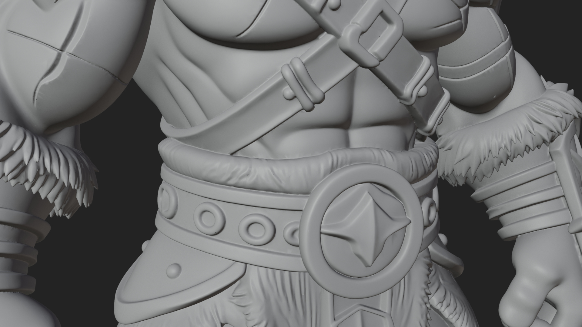 Barbarian Warlord Statue Design 9 3D Print Model 3D Model
