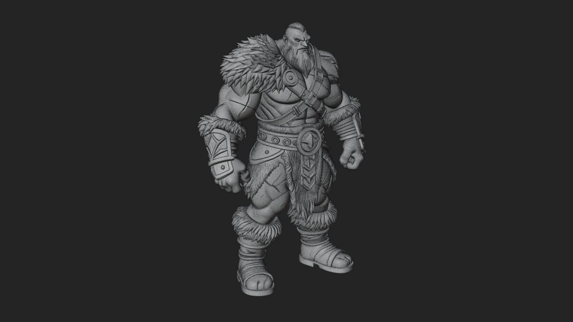 Barbarian Warlord Statue Design 9 3D Print Model 3D Model