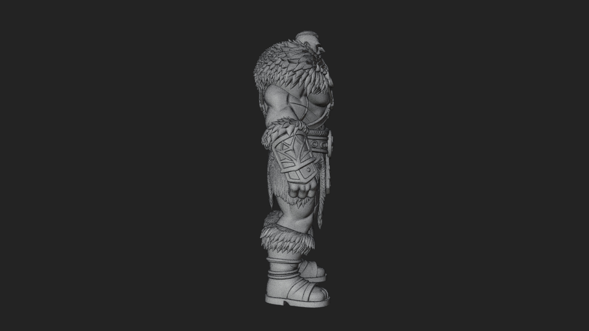 Barbarian Warlord Statue Design 9 3D Print Model 3D Model