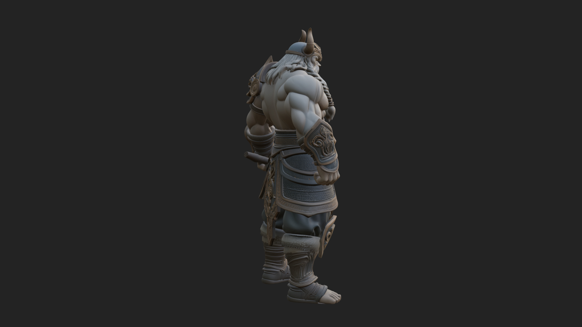 Barbarian with Axe Statue Design 10 3D Print Model 3D Model
