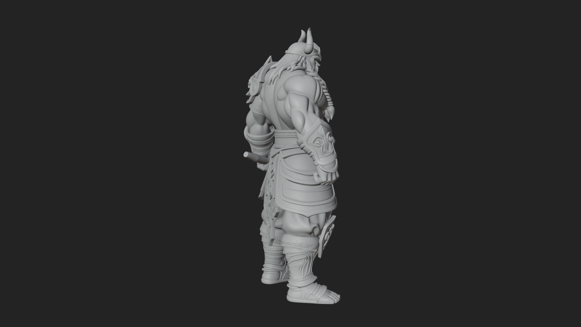Barbarian with Axe Statue Design 10 3D Print Model 3D Model