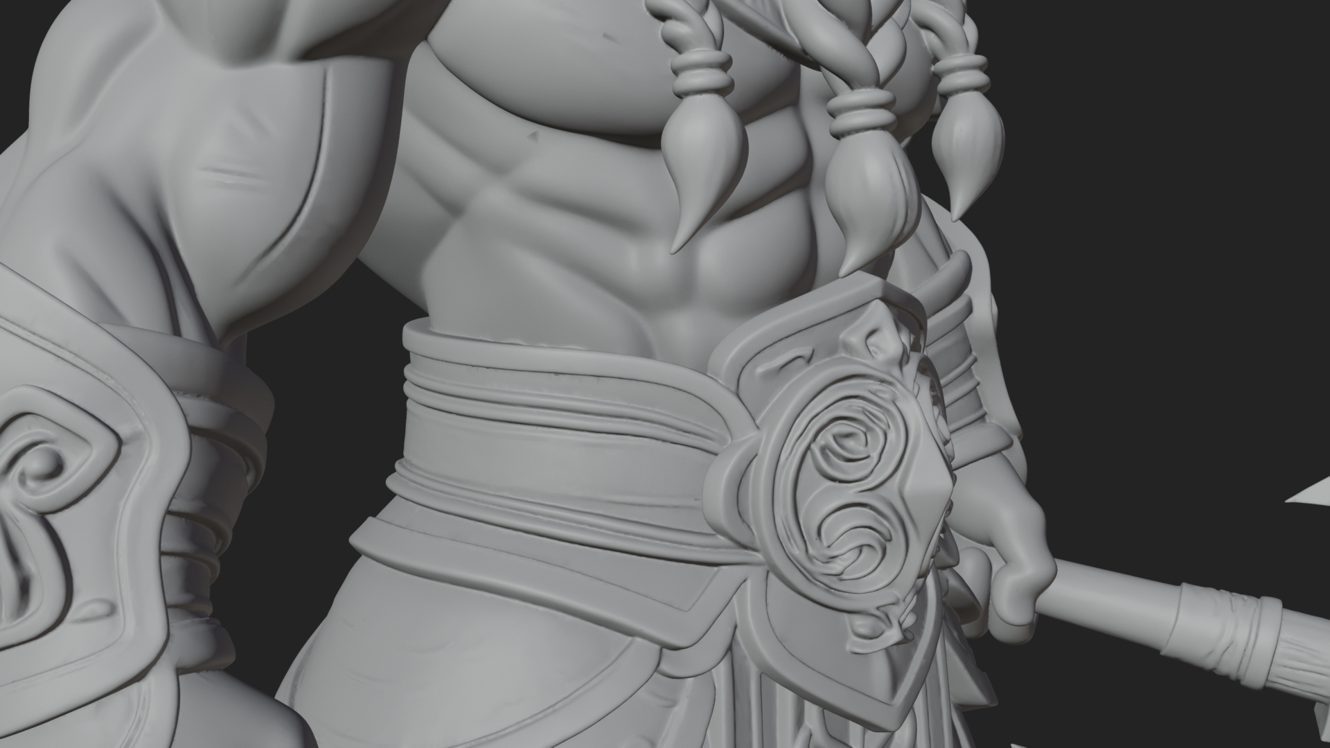 Barbarian with Axe Statue Design 10 3D Print Model 3D Model