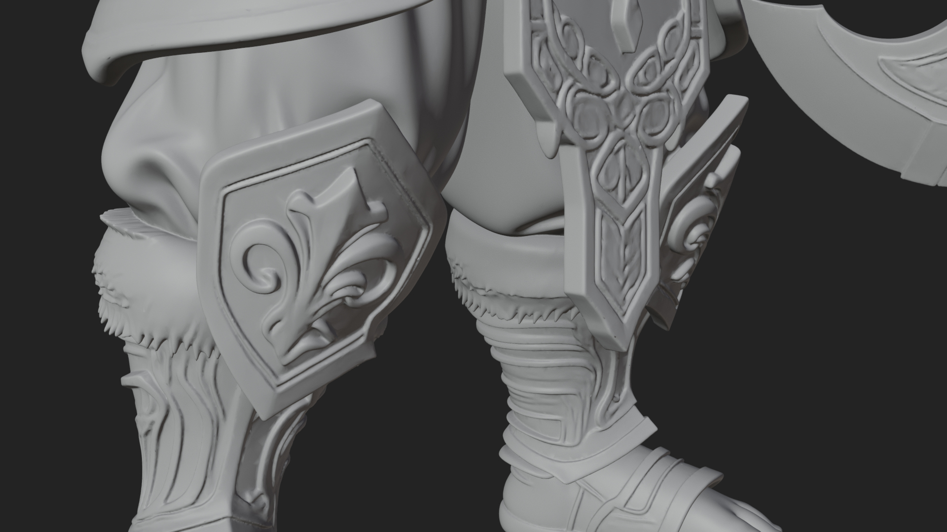 Barbarian with Axe Statue Design 10 3D Print Model 3D Model