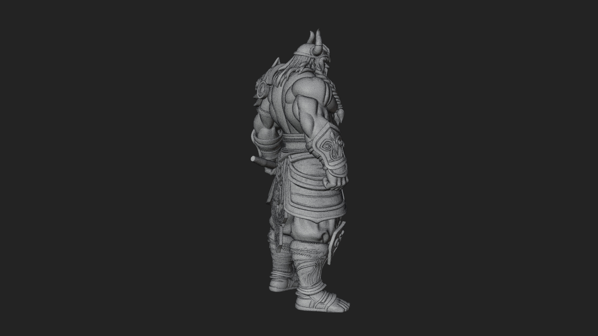 Barbarian with Axe Statue Design 10 3D Print Model 3D Model