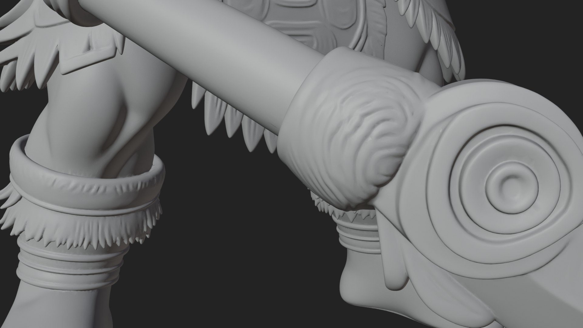 Barbarian with Axe Statue Design 9 3D Print Model 3D Model