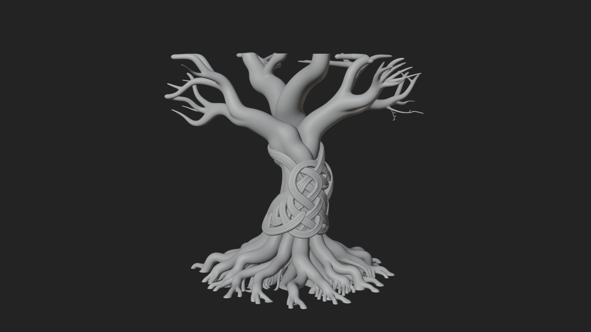 Bare Rooted Dead Tree Statue Design 1 3D Print Model 3D Model
