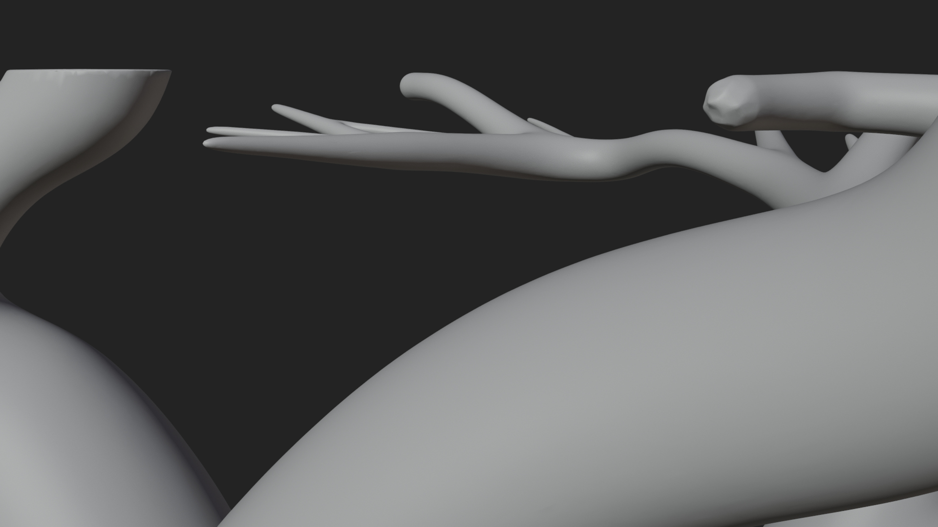 Bare Rooted Dead Tree Statue Design 1 3D Print Model 3D Model