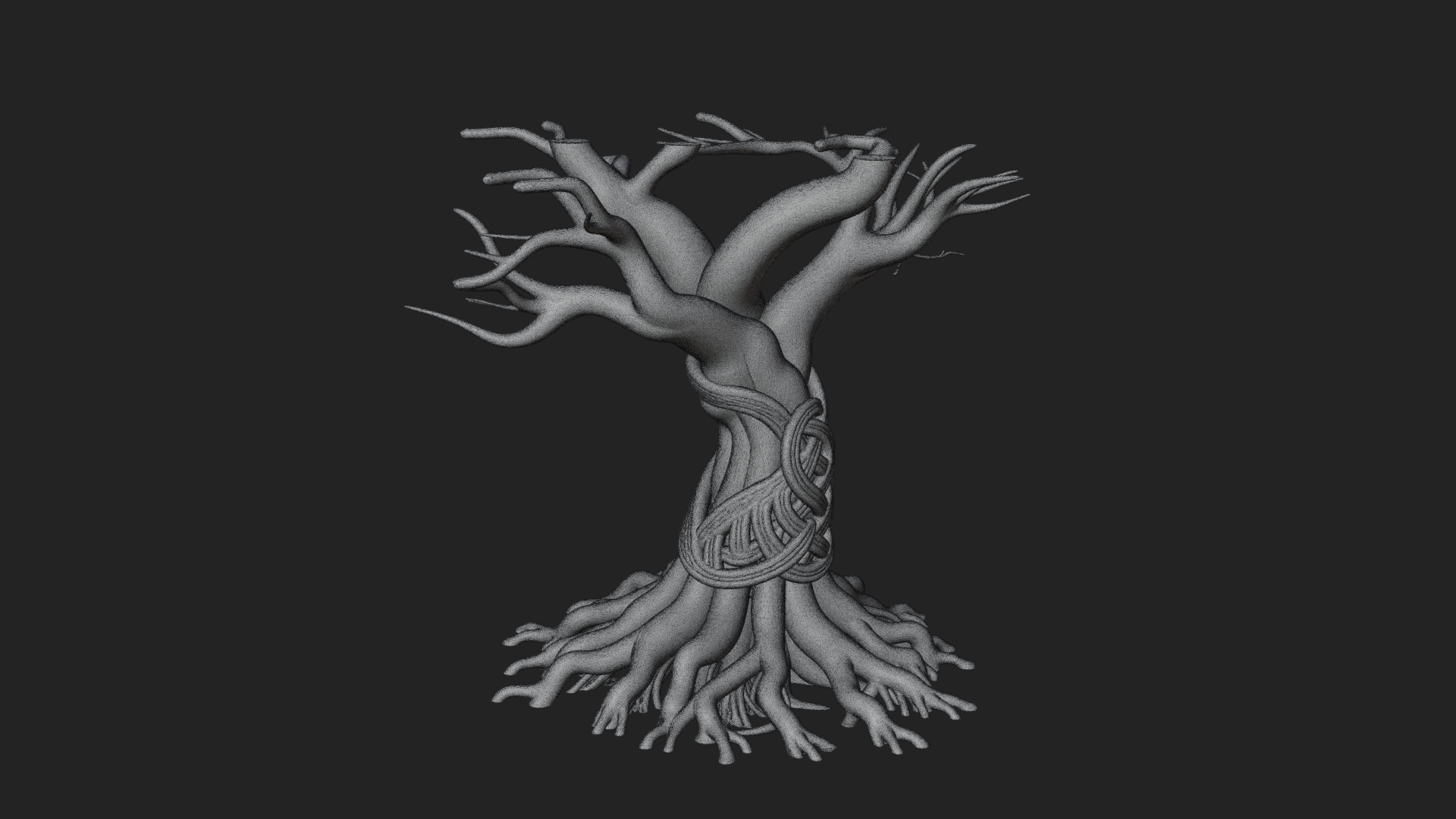 Bare Rooted Dead Tree Statue Design 1 3D Print Model 3D Model