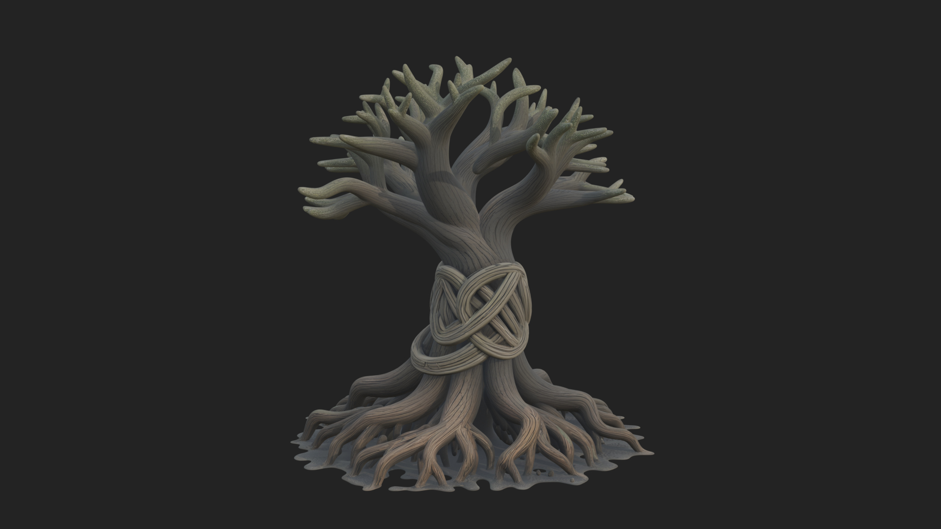 Bare Rooted Dead Tree Statue Design 2 3d Print Model 3D Model
