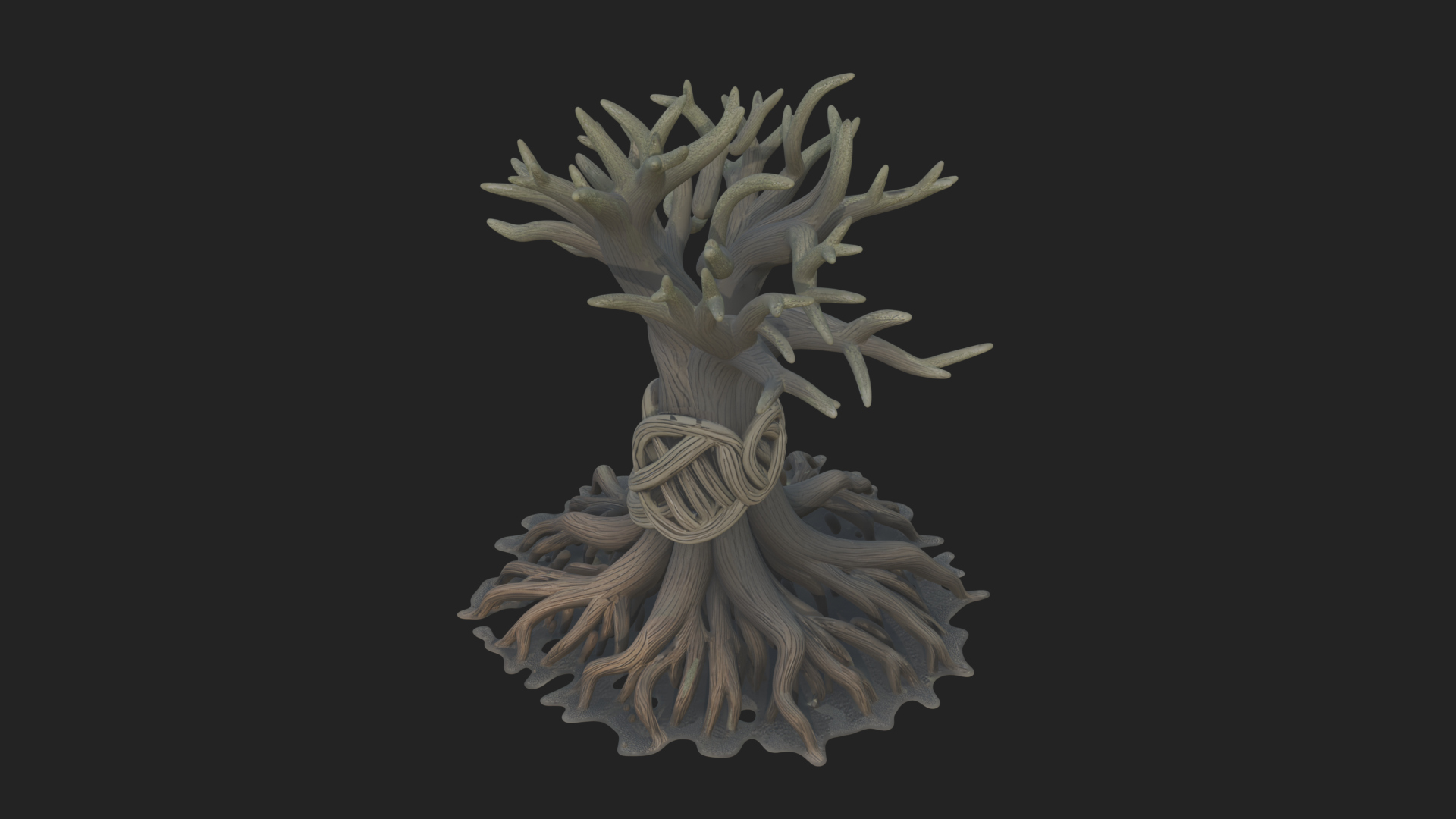 Bare Rooted Dead Tree Statue Design 2 3d Print Model 3D Model