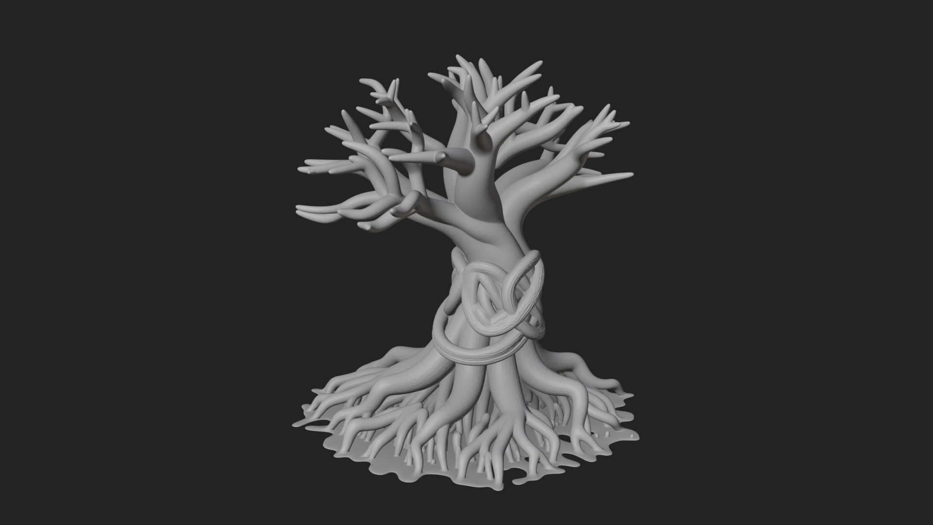 Bare Rooted Dead Tree Statue Design 2 3d Print Model 3D Model