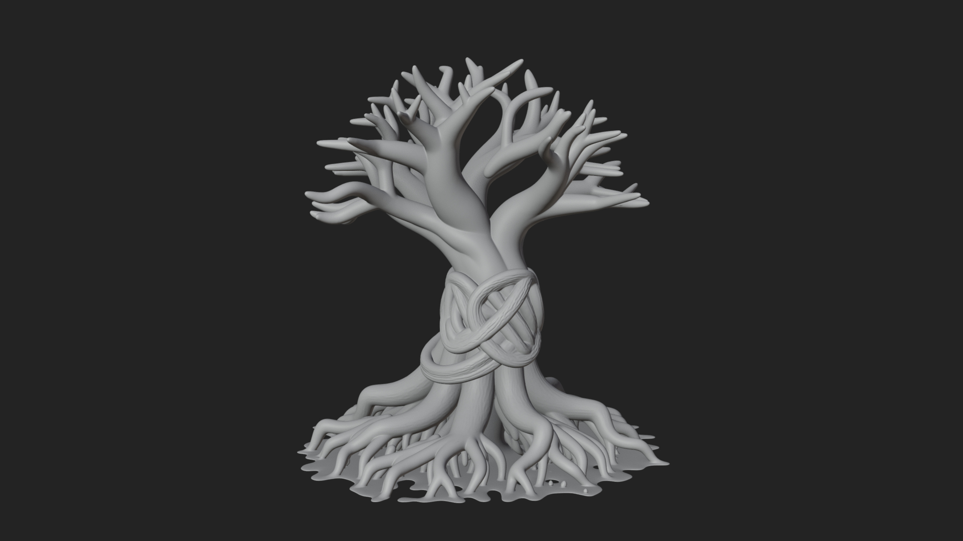 Bare Rooted Dead Tree Statue Design 2 3d Print Model 3D Model