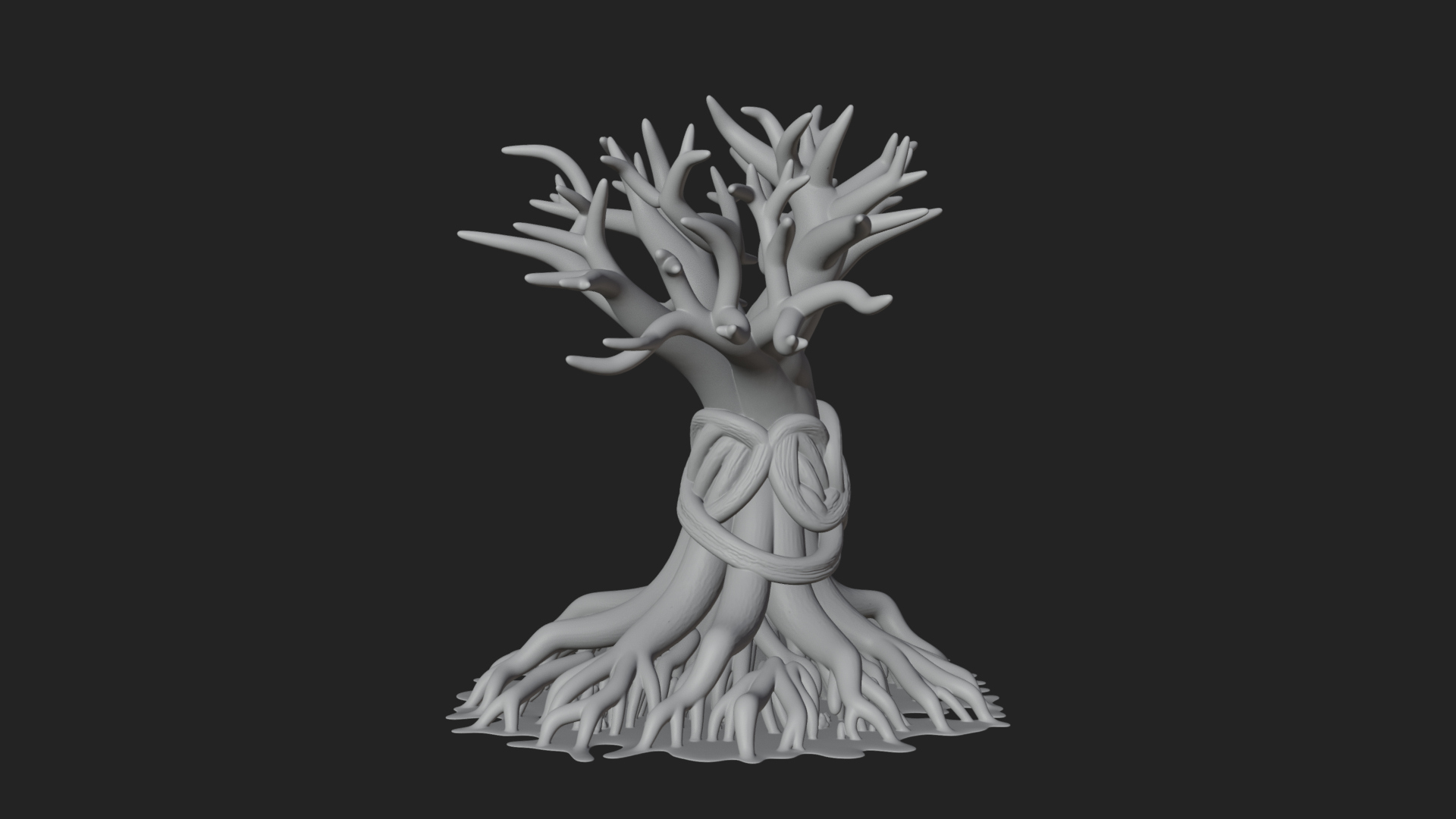 Bare Rooted Dead Tree Statue Design 2 3d Print Model 3D Model