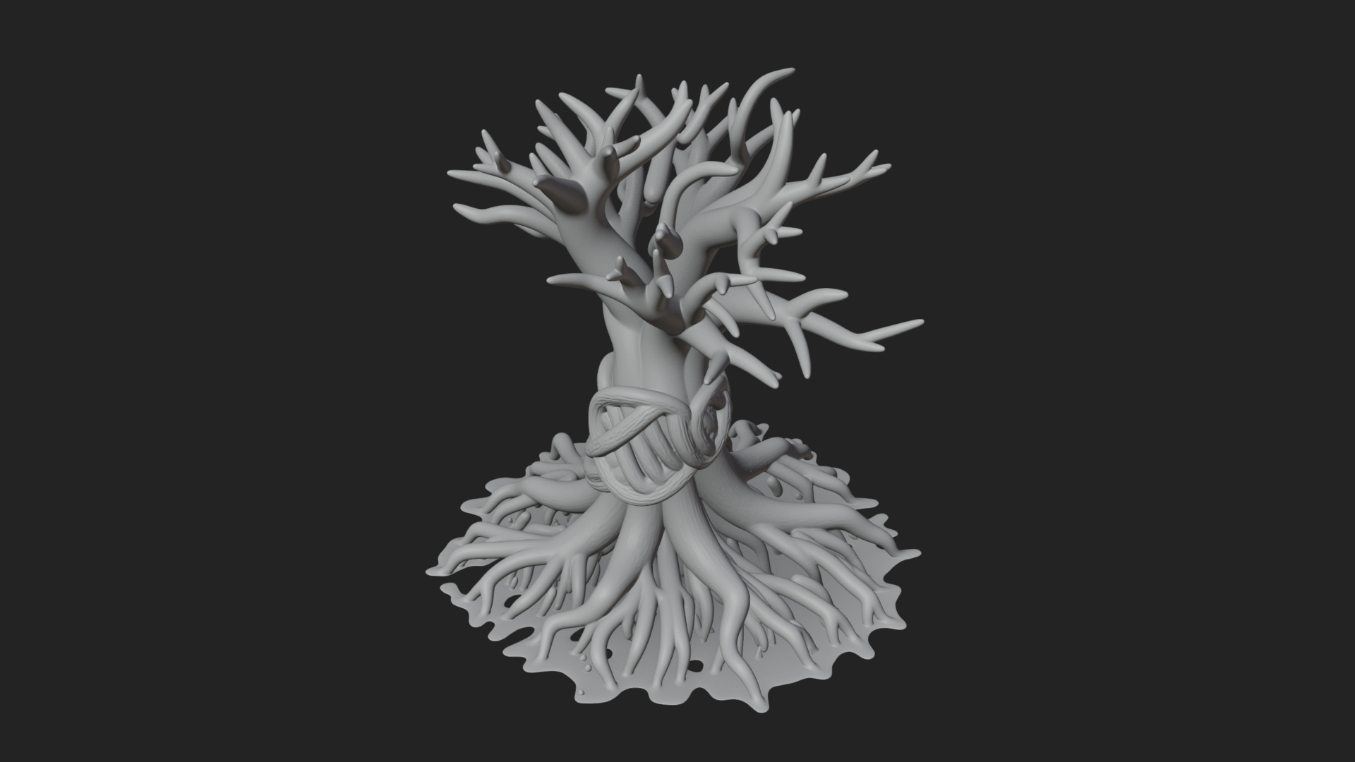Bare Rooted Dead Tree Statue Design 2 3d Print Model 3D Model