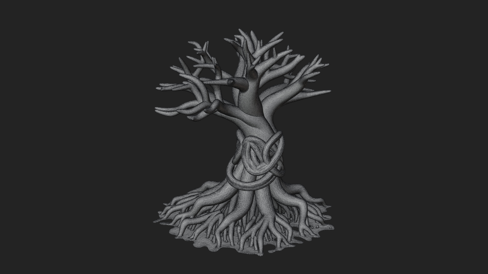 Bare Rooted Dead Tree Statue Design 2 3d Print Model 3D Model