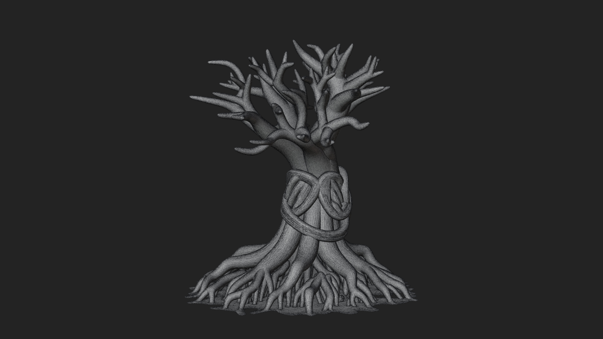Bare Rooted Dead Tree Statue Design 2 3d Print Model 3D Model
