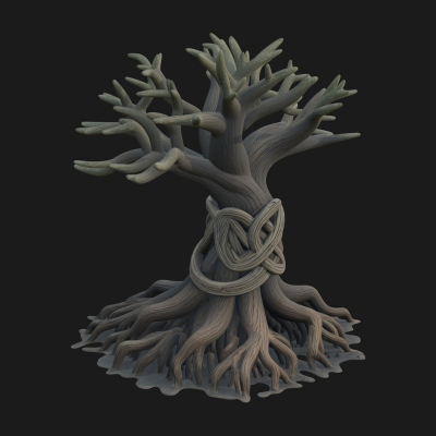 Bare Rooted Dead Tree Statue Design 2 3d Print Model