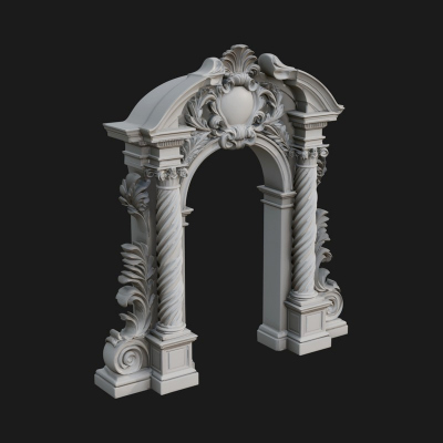Baroque Carved Arch Design 1 3D Print Model