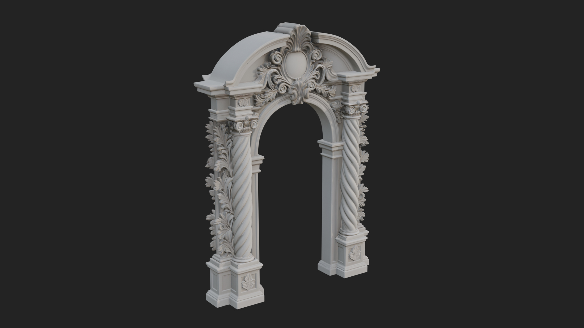 Baroque Carved Arch Design 2 3D Print Model 3D Model