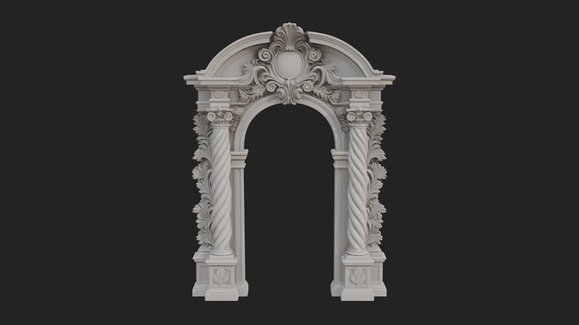 Baroque Carved Arch Design 2 3D Print Model 3D Model