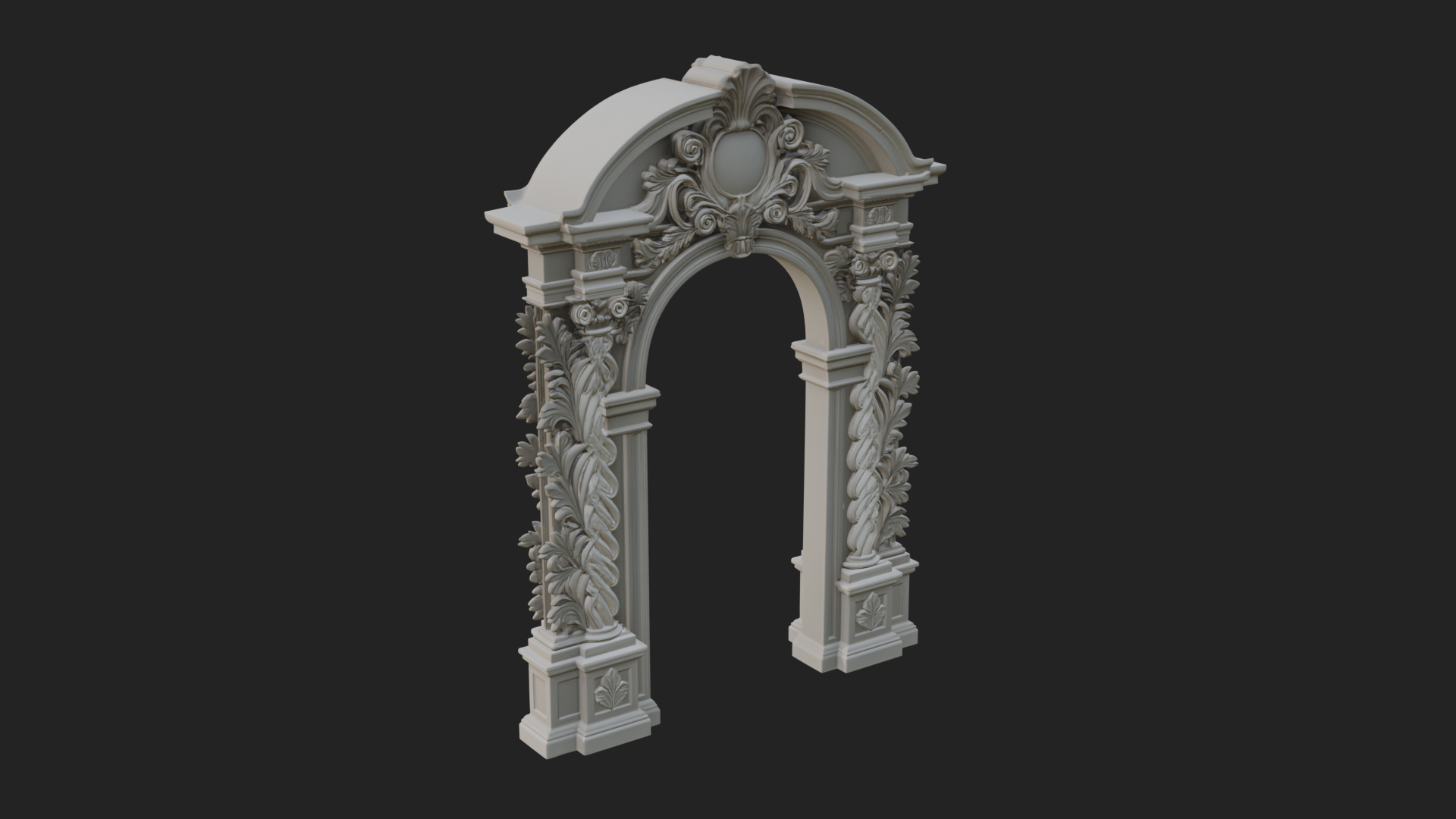 Baroque Carved Arch Design 2 3D Print Model 3D Model