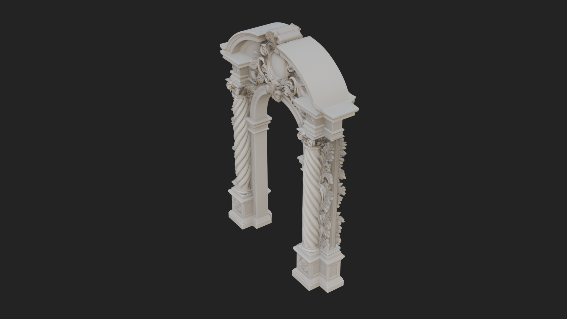 Baroque Carved Arch Design 2 3D Print Model 3D Model