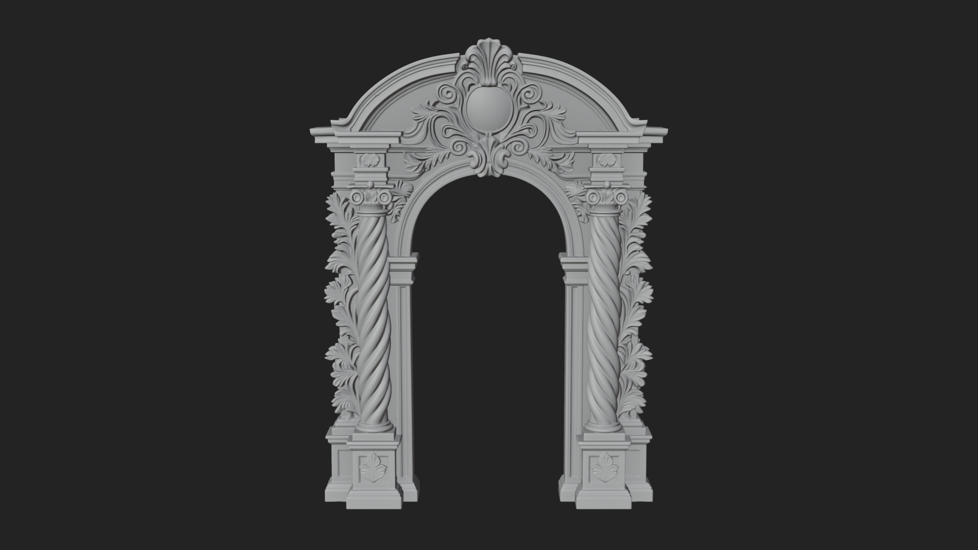Baroque Carved Arch Design 2 3D Print Model 3D Model