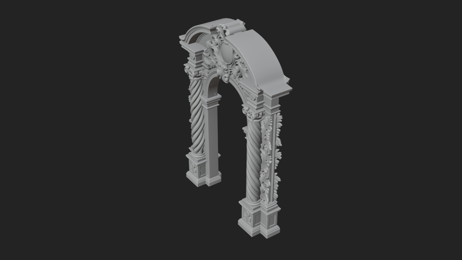Baroque Carved Arch Design 2 3D Print Model 3D Model