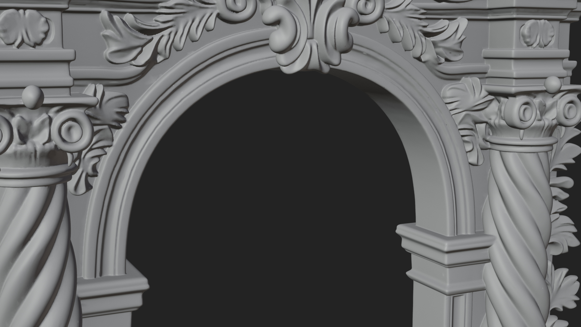 Baroque Carved Arch Design 2 3D Print Model 3D Model