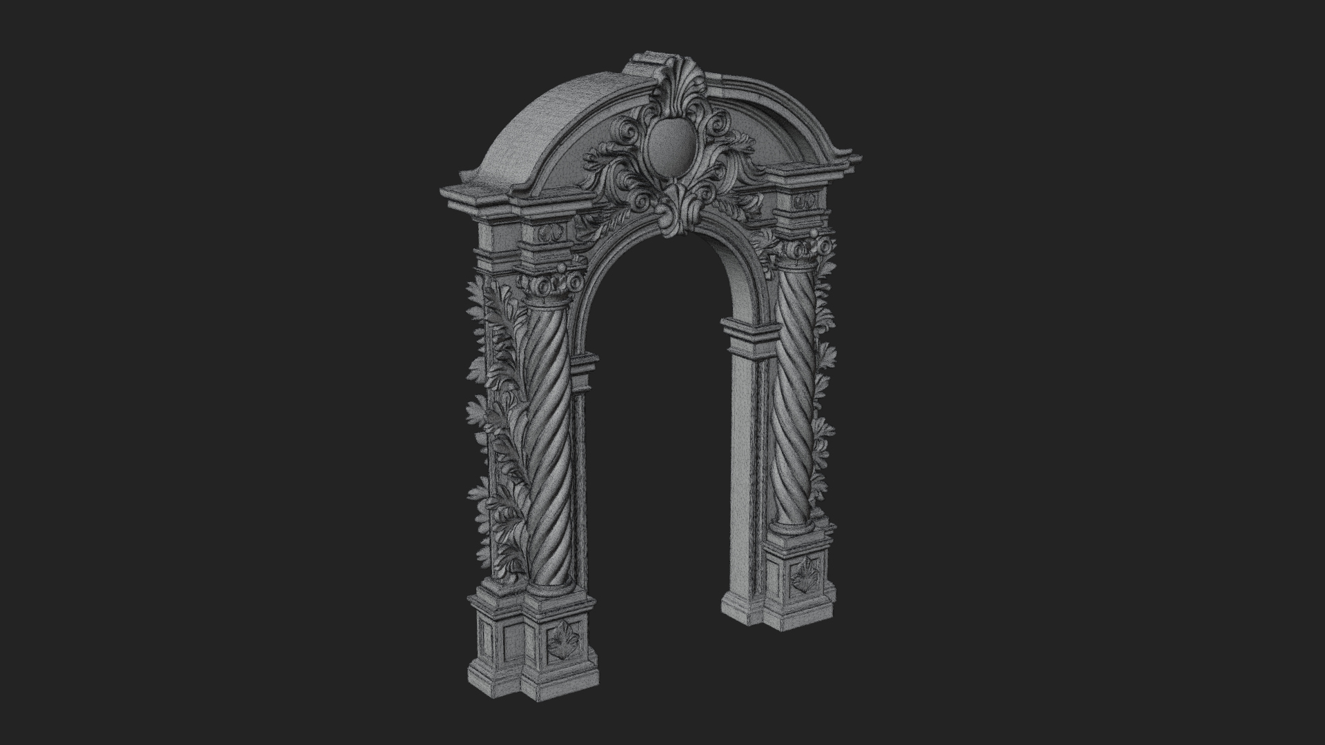 Baroque Carved Arch Design 2 3D Print Model 3D Model