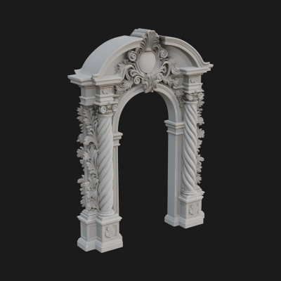 Baroque Carved Arch Design 2 3D Print Model