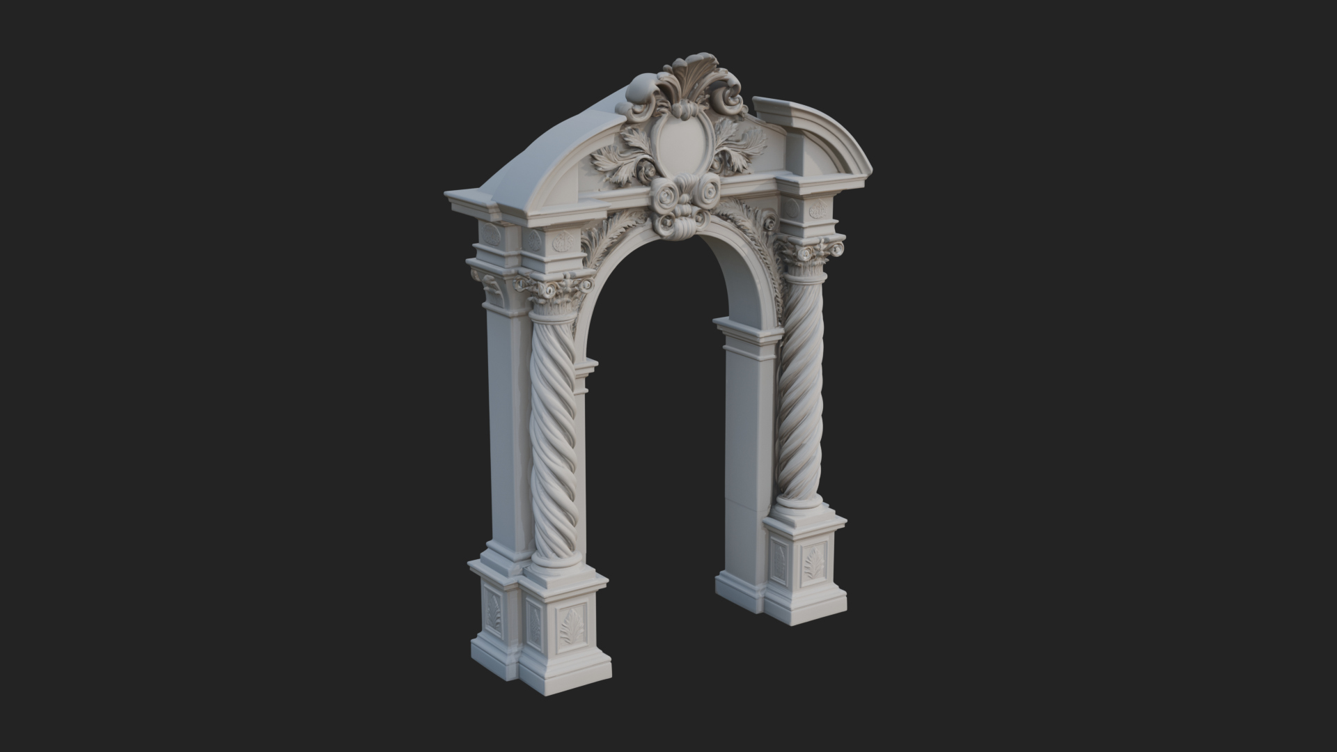 Baroque Carved Arch Design 3 3D Print Model 3D Model