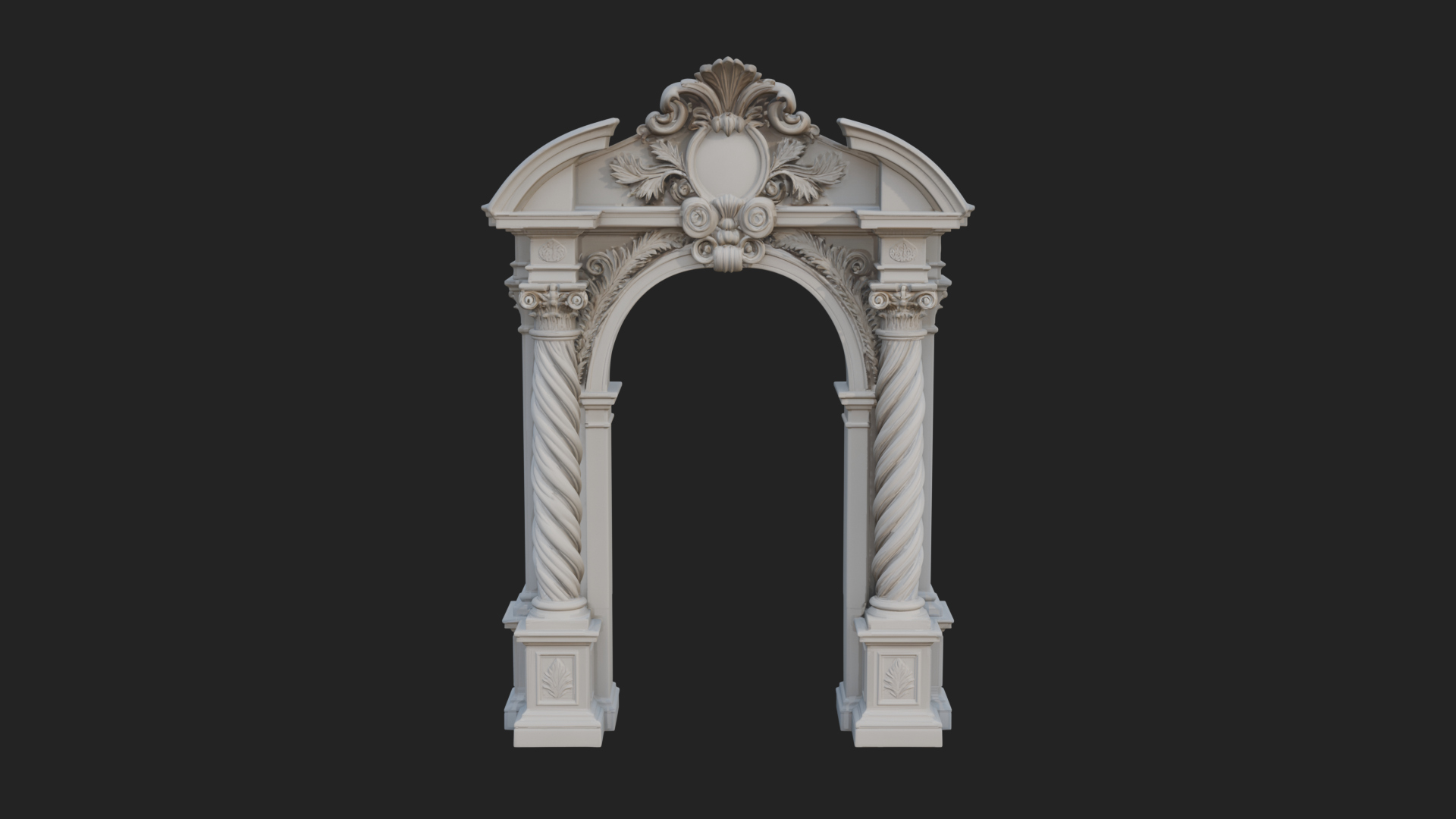 Baroque Carved Arch Design 3 3D Print Model 3D Model
