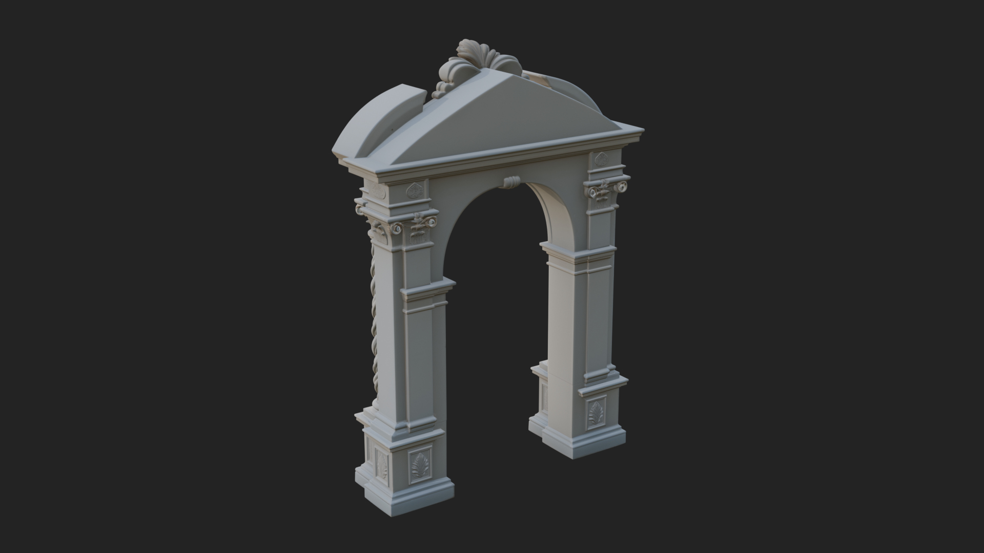Baroque Carved Arch Design 3 3D Print Model 3D Model