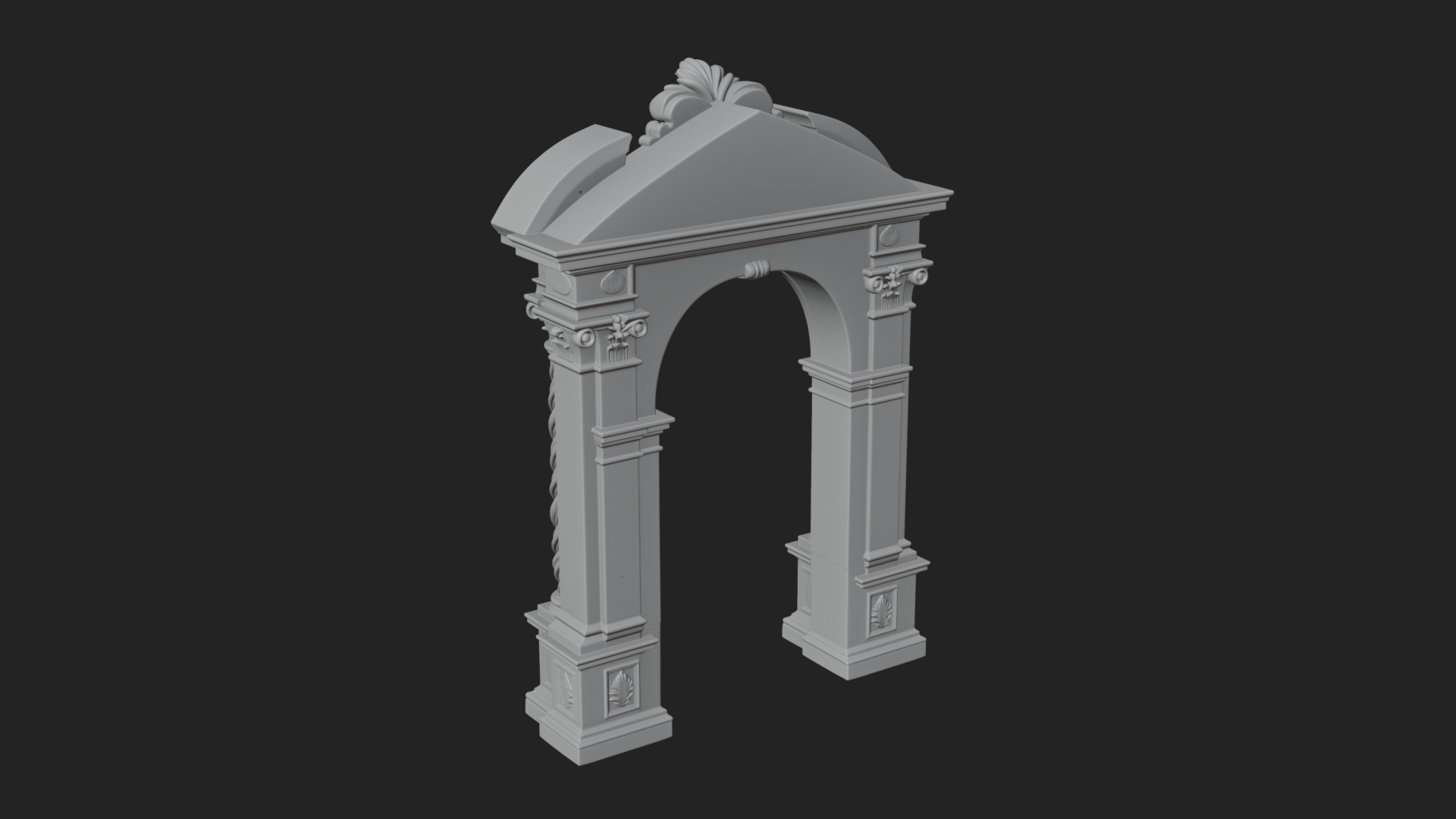Baroque Carved Arch Design 3 3D Print Model 3D Model