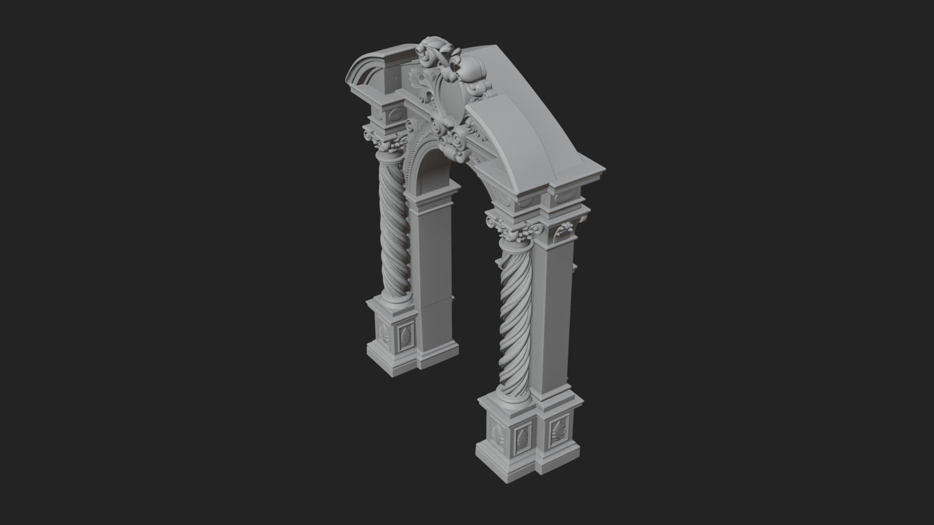 Baroque Carved Arch Design 3 3D Print Model 3D Model