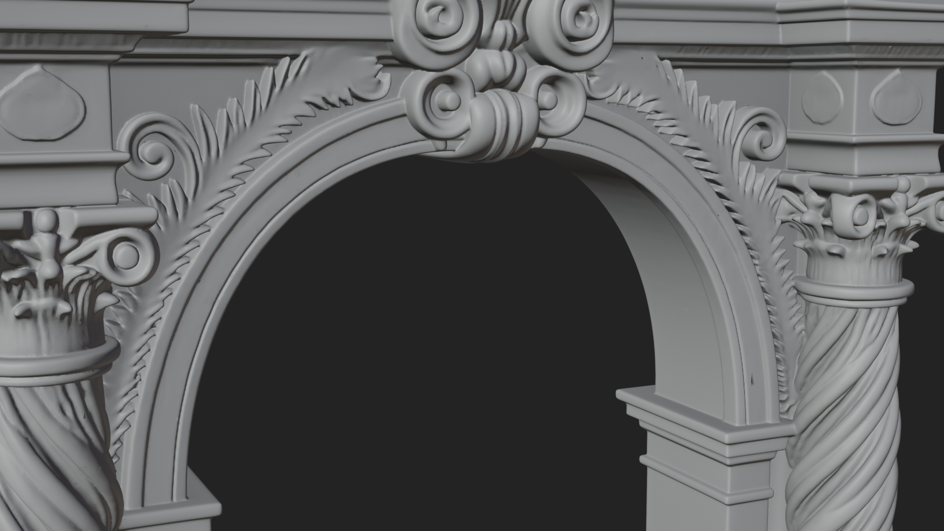Baroque Carved Arch Design 3 3D Print Model 3D Model