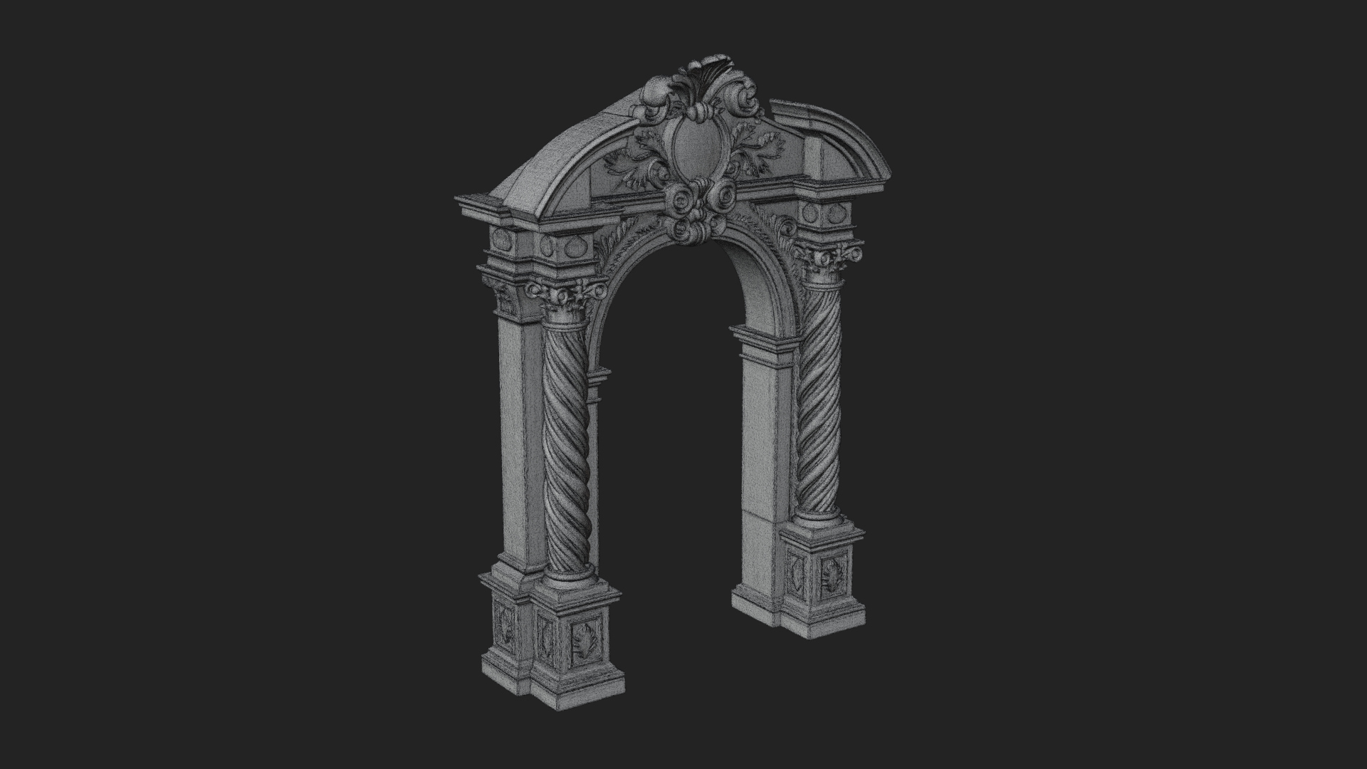 Baroque Carved Arch Design 3 3D Print Model 3D Model