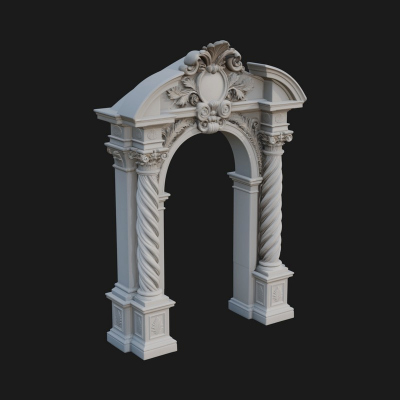 Baroque Carved Arch Design 3 3D Print Model