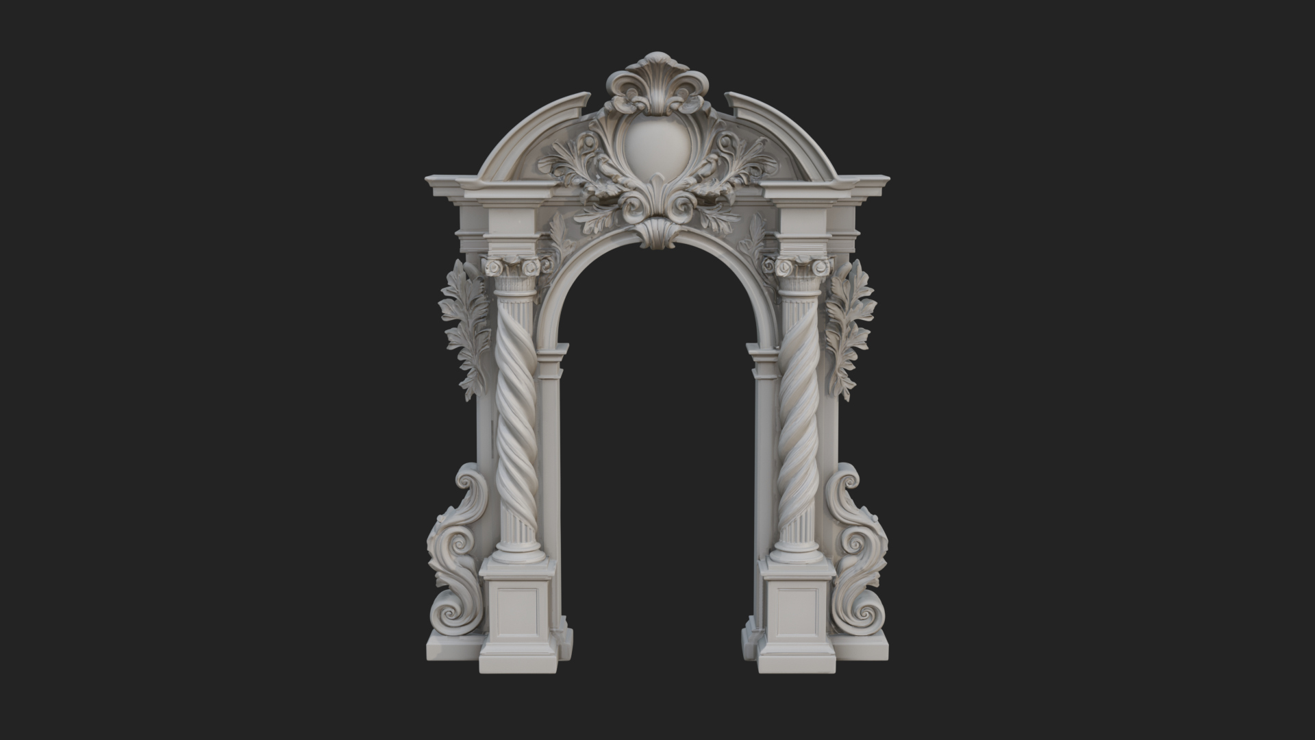 Baroque Carved Arch Design 4 3D Print Model 3D Model